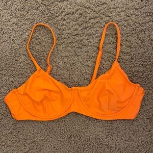 orange push up bikini top NWOT never worn